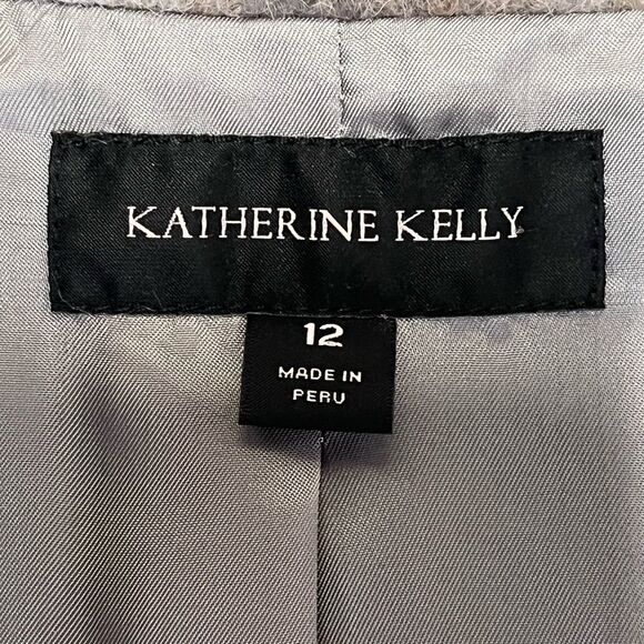 NWT Katherine Kelly | Alpaca Wool Plaid Brown Off White Long A Line Coat 12 - Picture 7 of 9